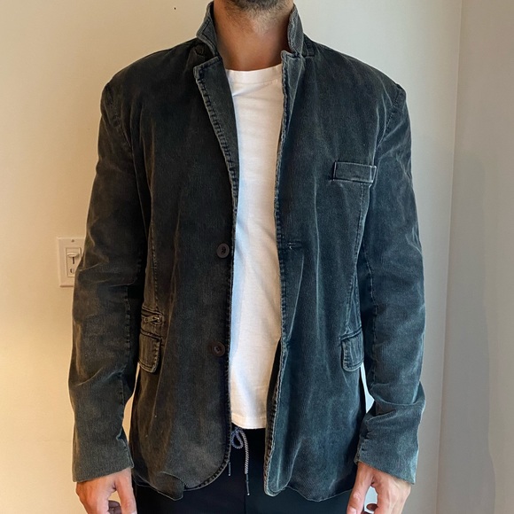 Dark Grey Corduroy  Blazer Jacket - Picture 1 of 6